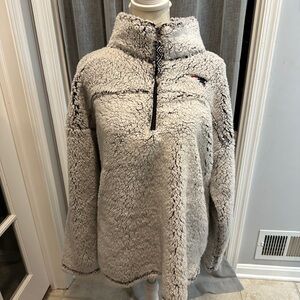 Women's Gray New England Patriots Sherpa Quarter-Zip Pullover Jacket. Size XXL